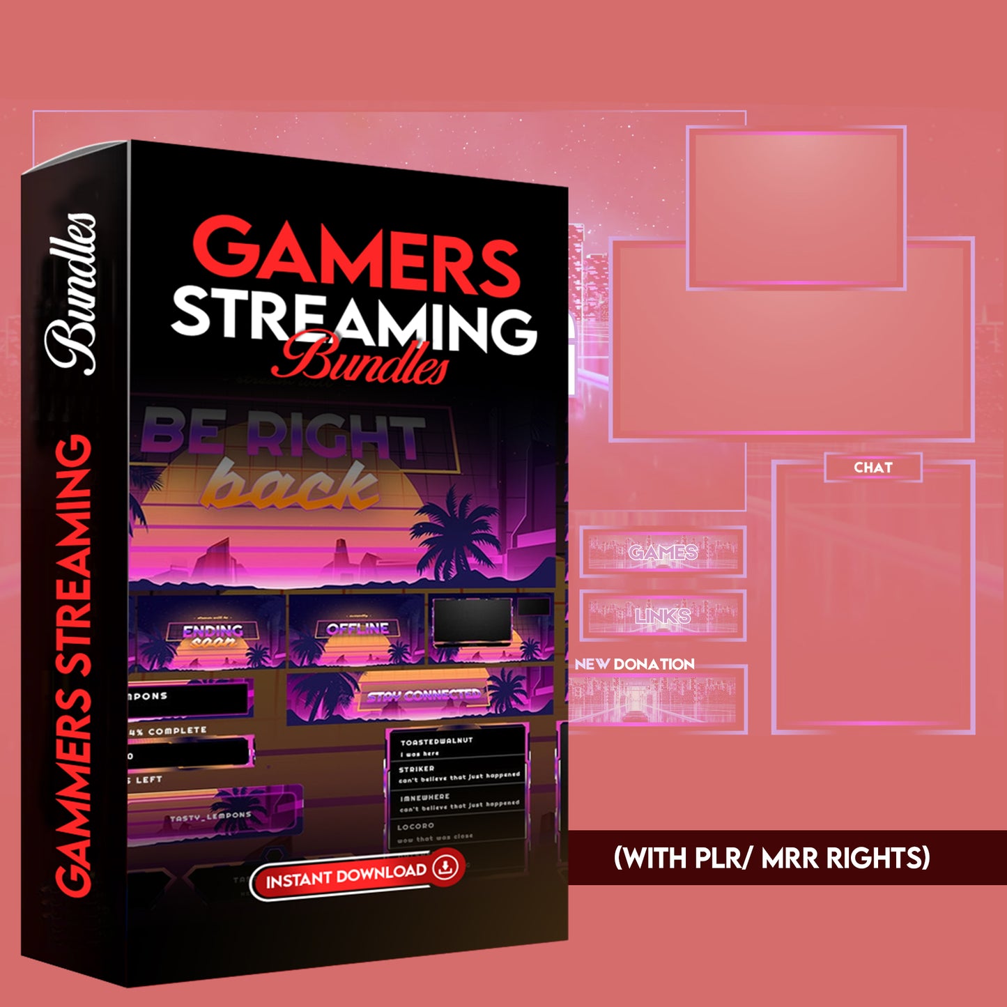 Gamers Streaming Bundle – Twitch Pack & Blue Future Animated Stream Pack and much more | Reseller Rights