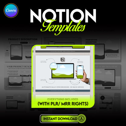 Notion Templates Bundle with Reseller Rights (PLR & MLR) – All-in-One Notion Template Collection