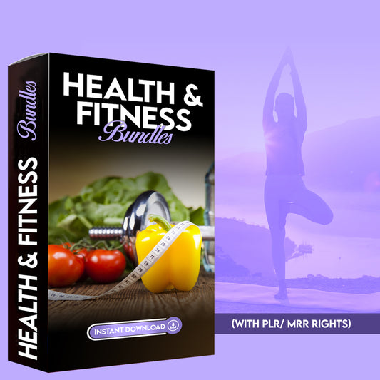 Health & Fitness Bundle with Reseller Rights (PLR & MLR) – Diet Recipes, Fitness Journal, Planner & Weight Loss Tracker