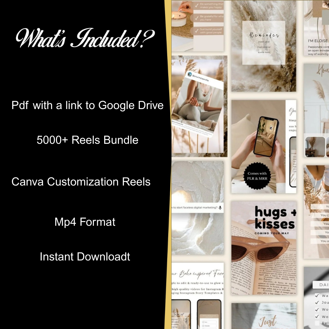 5000+ Faceless Reels Bundle – PLR & MRR Resell Rights | Viral Instagram & TikTok Content