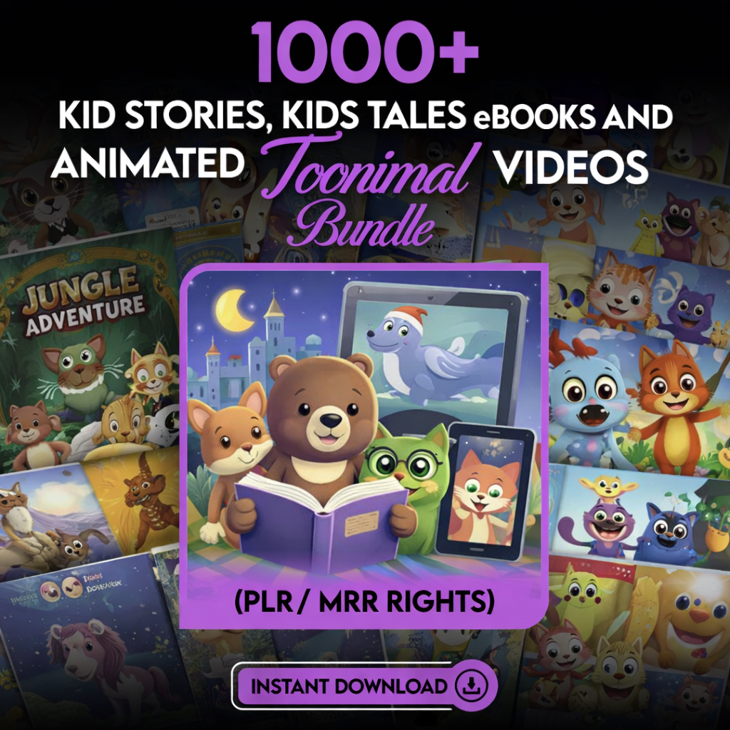 10000+ Kids Tales, Stories, Coloring Pages & Activity Mega Bundle – eBooks, Doodles, Quotes & Videos