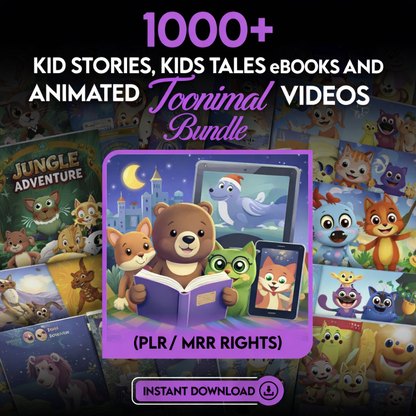 10000+ Kids Tales, Stories, Coloring Pages & Activity Mega Bundle – eBooks, Doodles, Quotes & Videos