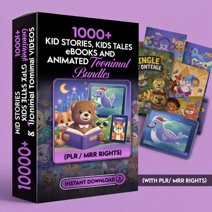10000+ Kids Tales, Stories, Coloring Pages & Activity Mega Bundle – eBooks, Doodles, Quotes & Videos