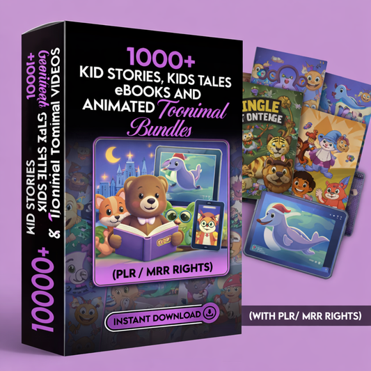 10000+ Kids Tales, Stories, Coloring Pages & Activity Mega Bundle – eBooks, Doodles, Quotes & Videos